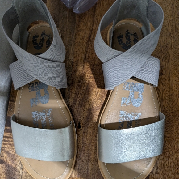 Sorel Ella II Sandal Women's Leather Stretch Silver Ankle Strap NL3202-034 Sz8.5 - Picture 7 of 10